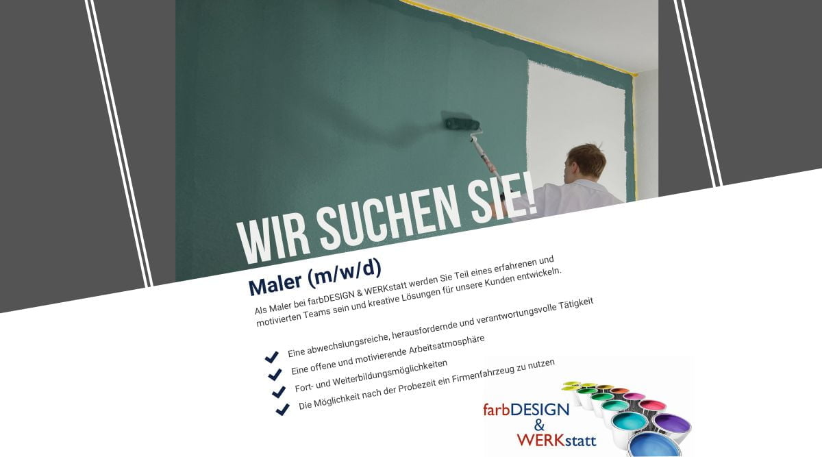 Kreative Lösungen mit Farben: Werden Sie Teil des Teams bei farbDESIGN & WERKstatt!
